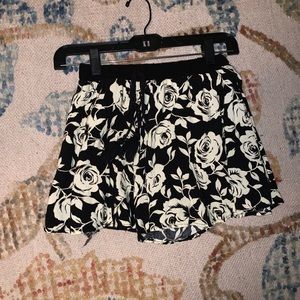 flowy floral shorts
